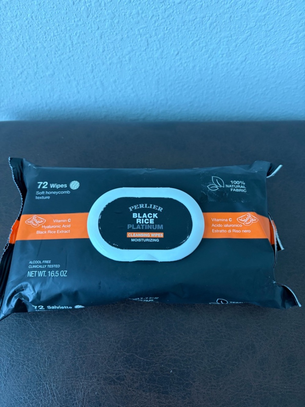 Perlier Black Rice Platinum Cleansing Wipes  72 count SEALED